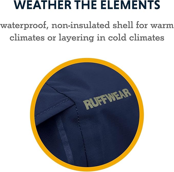 Ruffwear, Sun Shower Dog Raincoat, All-Weather Jacket, Waterproof, Windproof & Lightweight, Mineral Yellow, X-Large
