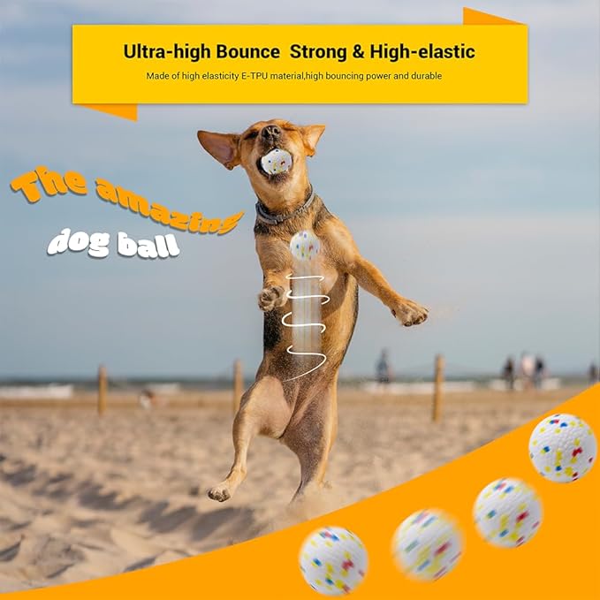 Dog Balls Toys for Aggressive Chewers, Indestructible Durable Bouncy Floating Balls for Dogs to Fetch, Durable Solid Rubber Ball for Training Dog