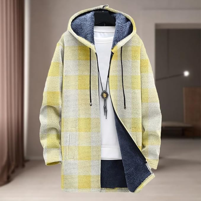 Oversized Full Zip Hoodie for Men Sherpa Fleece Lined Jacket with Hood Soft Warm Winter Coat with Pockets
