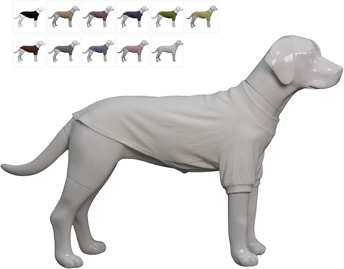 Lovelonglong Ribbed Dog T-Shirt Cotton Knitted Dog Sweaters for All Season Pet T-Shirts for Large Medium Small Dogs Off White XS