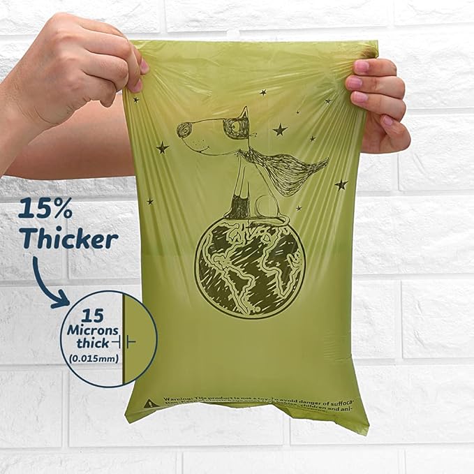 Ley's Dog Poop Bags 135 Count, Unscented Extra Thick Waste Bag with Dispenser, 100% Leak Proof, Doggie Bag Refill Rolls