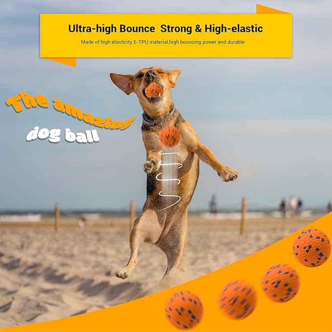 Dog Balls Toys for Aggressive Chewers, Indestructible Durable Bouncy Floating Balls for Dogs to Fetch, Durable Solid Rubber Ball for Training Dog(2 Pack)