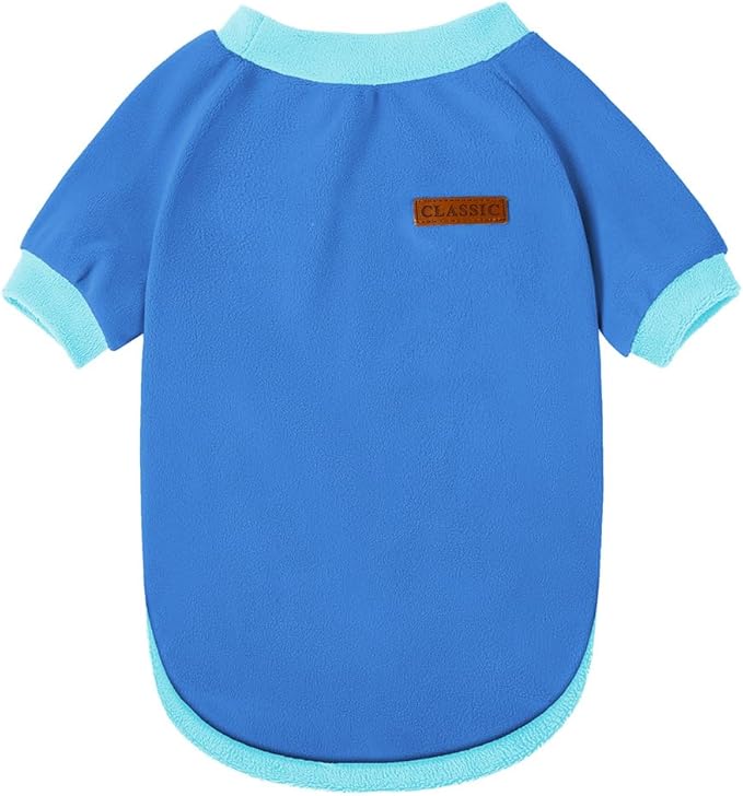 GreenJoy Classic Fleece Dog Sweater – Soft & Warm Stretchy Sweatshirt for Small Dogs & Cats, Cold-Weather Pullover for Everyday Wear (Dark Blue, Large/X-Large)