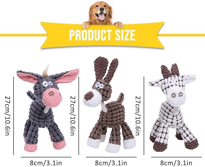 Soputry Plush Squeak Pet Toy, Interactive Stuffed Sound Toy for Small Medium Large Dogs