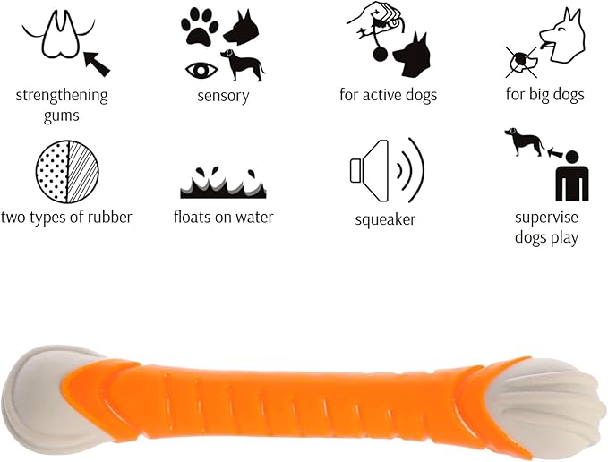 Dingo Toy for Dog, Durable TPR Rubber for chewers, Fetch Toy for Play, Boomerang 9.1", 17395 (Aport dent)