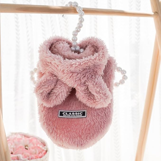 Cat Bunny Ears Costume Cute Dog Kitten Hoodies Sweater Rabbit Ears Puppy Pet Apparel (X-Large,Pink)