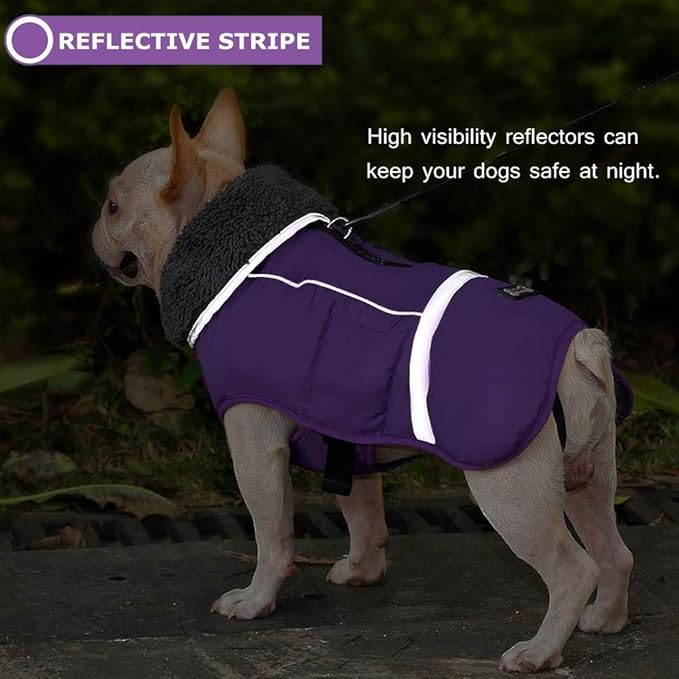 QBLEEV Warm Reflective Dog Jacket, Waterproof Winter Coat Turtleneck Clothes for Cold Weather, Thick Fleece Snowsuit Christmas Vest - Small to 3XL