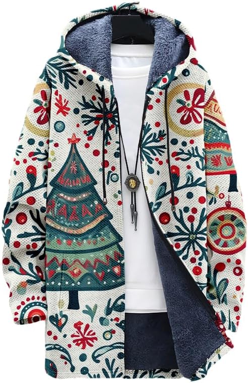Oversized Full Zip Hoodie for Men Sherpa Fleece Lined Jacket with Hood Soft Warm Winter Coat with Pockets