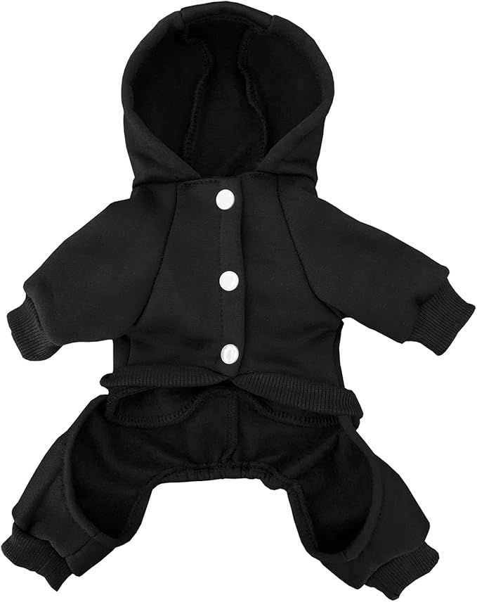 Dog Hoodie Security Clothes Tracksuit 4 Legs Jumpsuit Fleece Sweater Winter Sweat Shirt Warm Cotton Hoodies for Small Dog Medium Large Cat Black 4XL
