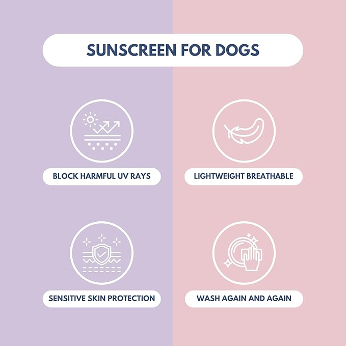 Spark Paws Sunblock Dog T-Shirt, SPF30 Protection, Lightweight Breathable Quick Dry for Dogs with Sensitive Skin - Purple & Pink (Set of 2) - 5XL