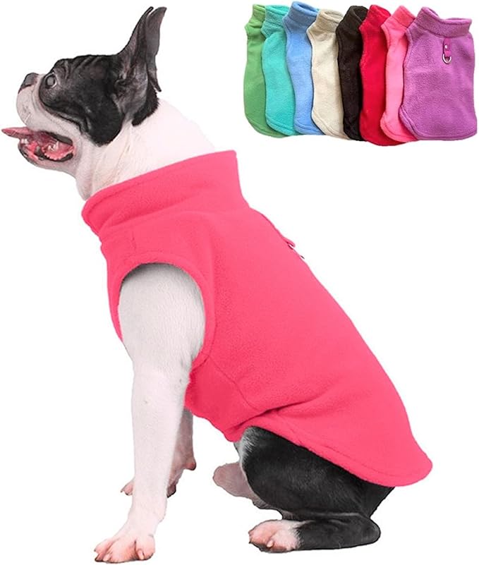 JACKO & CO - Fleece Vest Dog Sweater with Leash Ring - Soft, Warm & Lightweight Pullover Coat for Small & Medium Dogs, Puppies & Cats - Cozy Fall/Winter/Spring Pet Jacket (Pink, Small 4-6lbs)