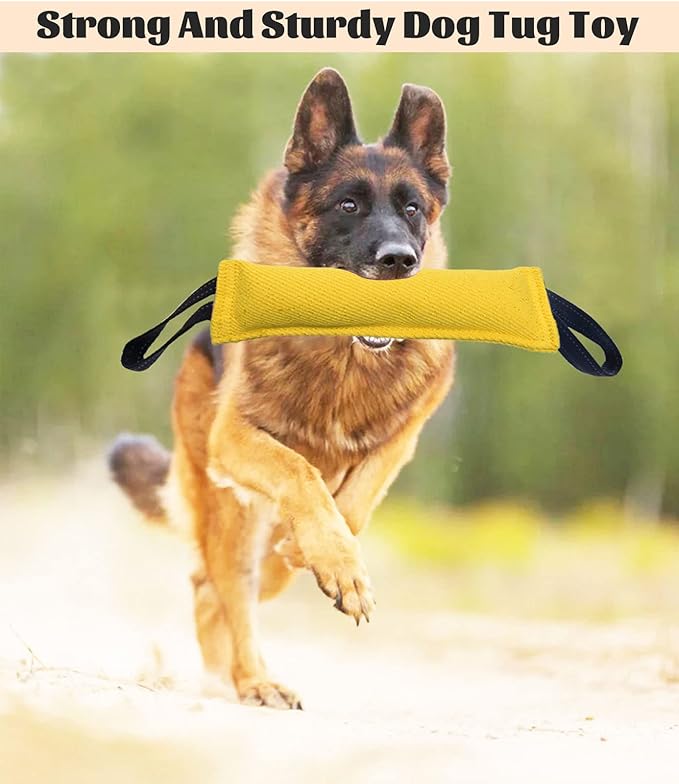 Clysrou Dog Tug Toy Tough Jute Bite Pillow Lasting Training Equipment Puppy to Large Dogs Interactive