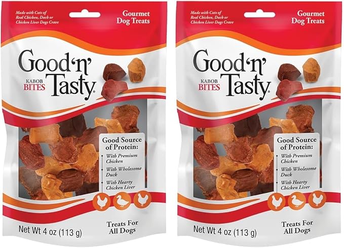 Good ‘N’ Tasty Kabob Bites, Treats for Dogs, Treat Your Pet to a Snack Made with Real Chicken, 4 Ounces (Pack of 2)