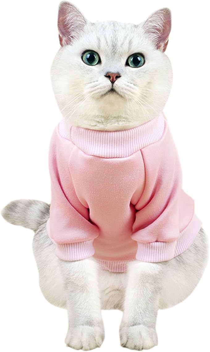 Puppy Sweater for Small Dogs Clothes Warm Winter Cat Clothe Pet Sweatshirt Knitwear Doggie Kitten Clothing, Pink, X-Small