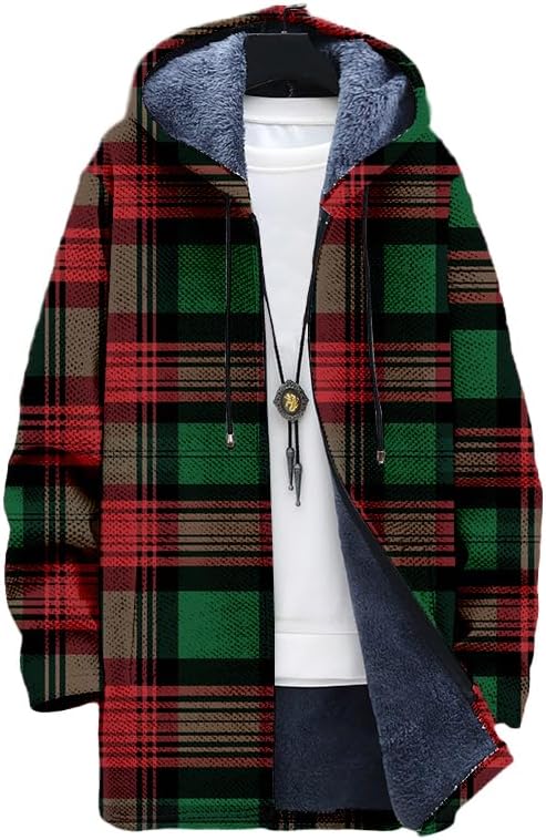 Oversized Full Zip Hoodie for Men Sherpa Fleece Lined Jacket with Hood Soft Warm Winter Coat with Pockets