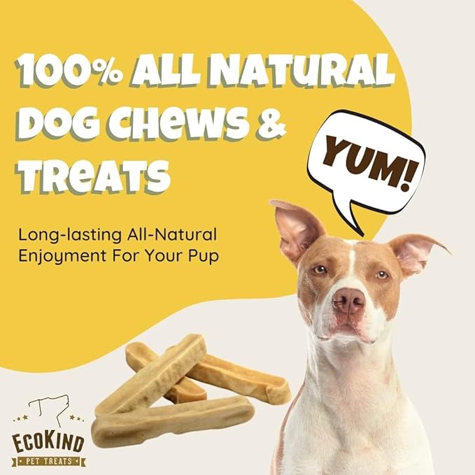 EcoKind Premium Gold Yak Cheese Himalayan Dog Chews, Dog Treats Large Breed, All Natural, High Protein Dog Chew, Peanut Butter, Large - 1 Chew