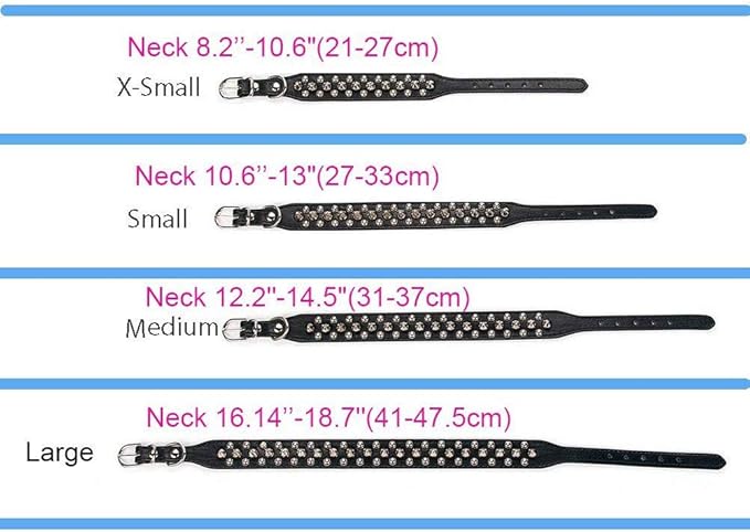 Spiked Dog Collar Soft Pu Leather Mushrooms Rivet Spike Studded Puppy Adjustable Pet Collars for Small Breeds (L, White)
