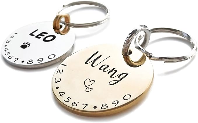 Cats Dogs ID Tags Personalized Lovely Symbols Pets Collar Name Accessories Simple Custom Engraved Products for Extra Small Four Legged Child Necklace Chain Anti-Lost Industrial Steel Charm