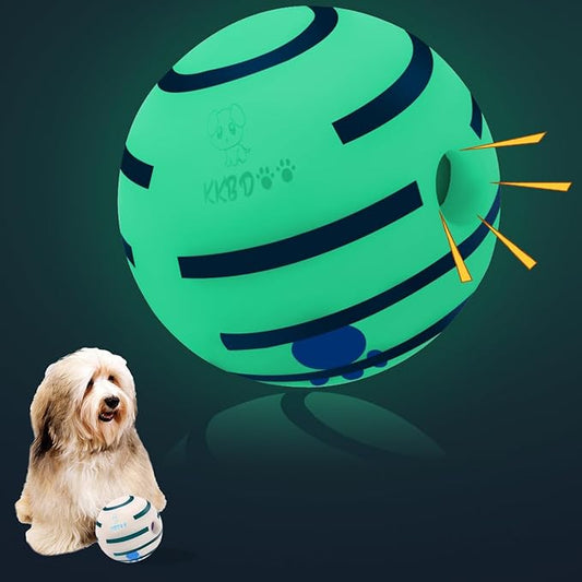 HYQ Glowing Small Dog Toys, Interactive Dog Toys Ball, Squeaky Dog Toys for Small Medium Large Dogs, Puppy Ball Dog Toys to Keep Them Busy (Glow Ball, 3.94 inch)