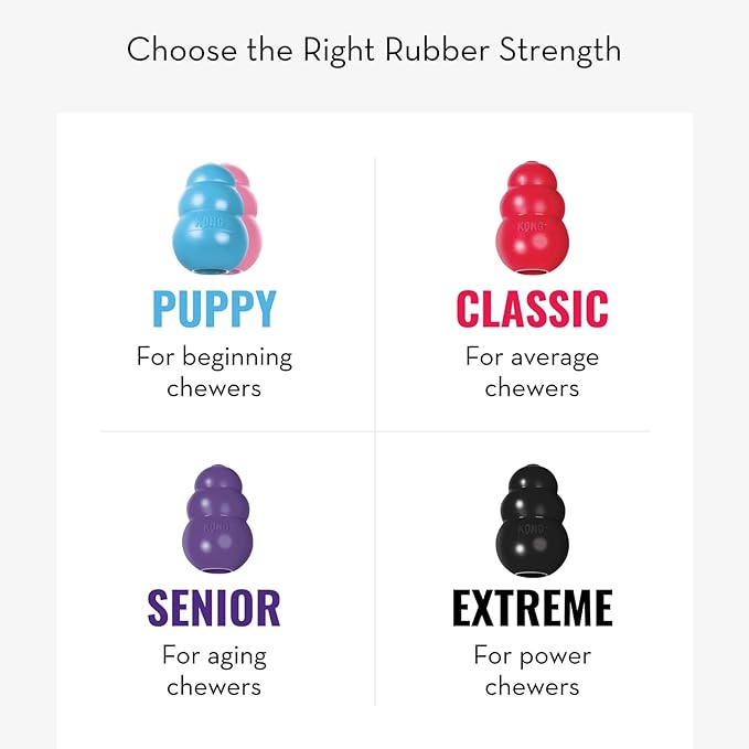 KONG Puppy - Natural Teething Rubber Chew Toy for Dogs - Stuffable Dog Toy for Extended Playtime - Chew & Fetch Toy for Puppies - For Large Puppies - Blue
