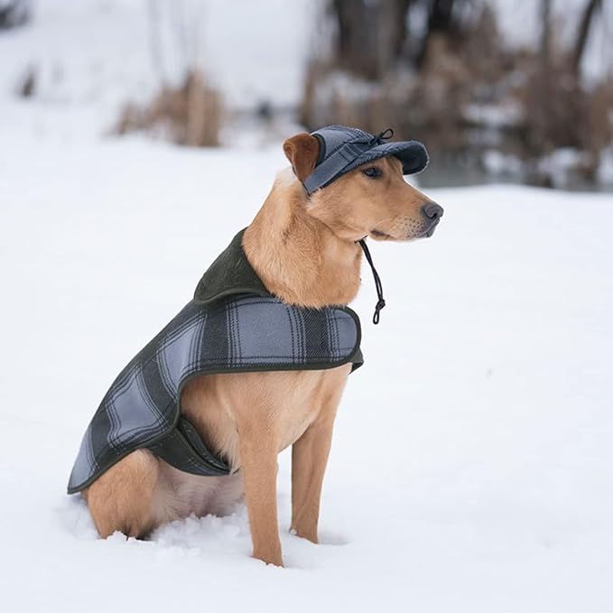 Stormy Kromer Fleece Dog Jacket, Red/Black Plaid, Small