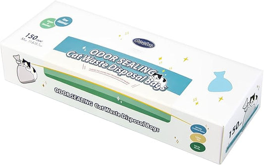 Odor Sealing Waste Disposal Bags M/150 Count Cat Litter Bags Unscented Cat poop bags Large Capacity Diaper Disposal or Pet Waste Bags