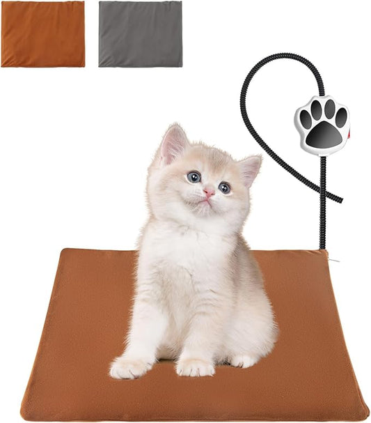 On/Off Switch Electric Pet Heating Pad with Chew Resistant Cord and 2PCS Machine Washable Cover,Indoor Heated Pet Bed Warmer,for Cat Beds and Dog Beds (Small)