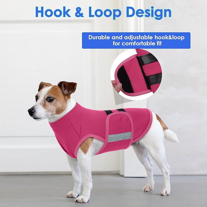 MIGOHI Dog Anxiety Relief Coat,Comfort Anxiety Vest for Dogs,Adjustable Anxiety Calming Wrap for Fireworks,Thunderstorms,Travel, Separation, Dog Anxiety Jacket for Small Dogs,XL,Rosered