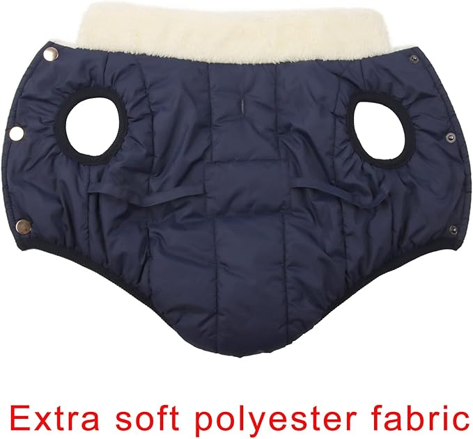 Fleece Lined Warm Dog Jacket for Puppy Winter Cold Weather,Soft Windproof Small Dog Coat,Blue XS