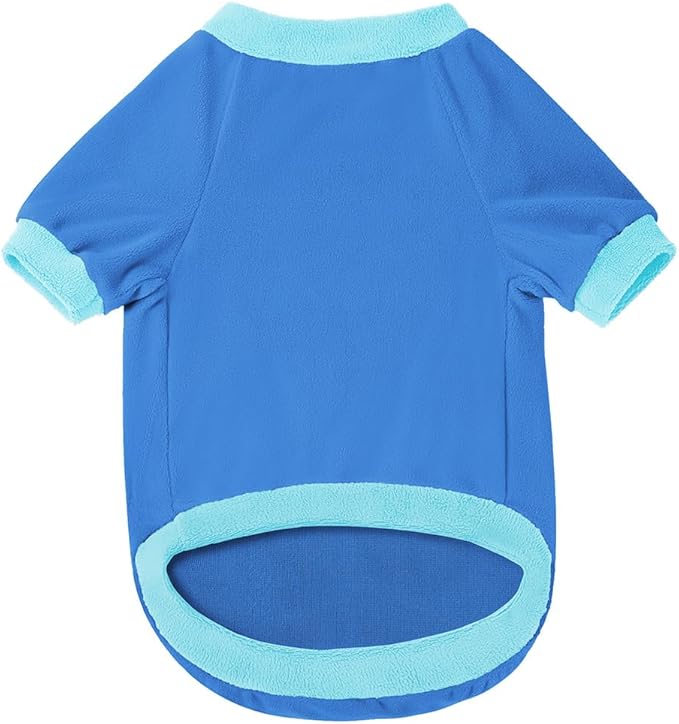 GreenJoy Classic Fleece Dog Sweater – Soft & Warm Stretchy Sweatshirt for Small Dogs & Cats, Cold-Weather Pullover for Everyday Wear (Dark Blue, Medium/Large)