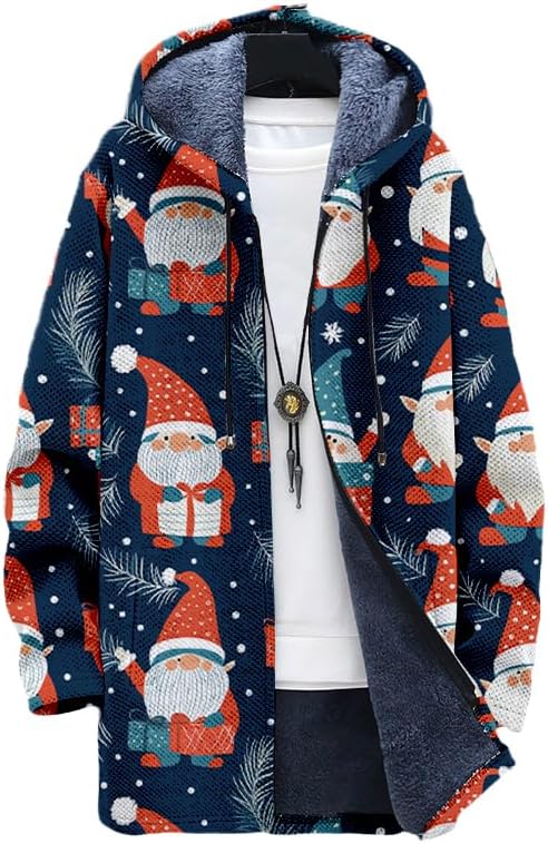 Oversized Full Zip Hoodie for Men Sherpa Fleece Lined Jacket with Hood Soft Warm Winter Coat with Pockets