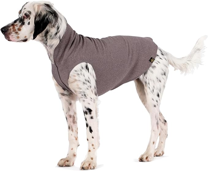 Goldpaw Stretchy Fleece Jacket for Small Dogs - Super Soft, Warm Dog Sweater - Pet Sweater Vest for Fall and Winter - Canine Clothes Made in The USA - Machine Washable - Charcoal - Size 12