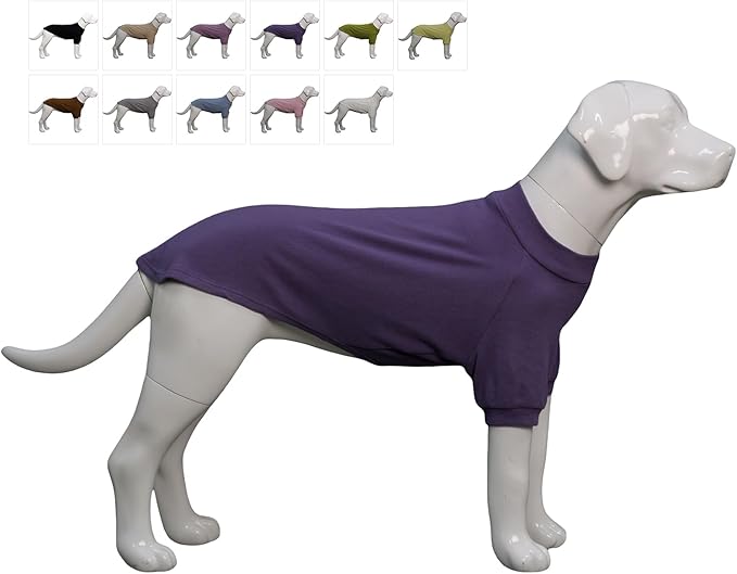 Lovelonglong Ribbed Dog T-Shirt Cotton Knitted Dog Sweaters for All Season Pet T-Shirts for Large Medium Small Dogs Purple XS