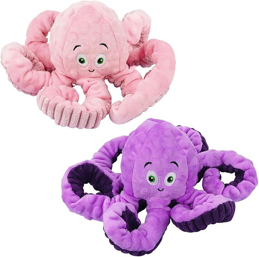 Dog Toys Squeaky, [2 Pack] Interactive Plush Stuffed Octopus Tug of War Toy, Puppy Teething Pet Toy for Small Medium Large Dogs to Keep Them Busy