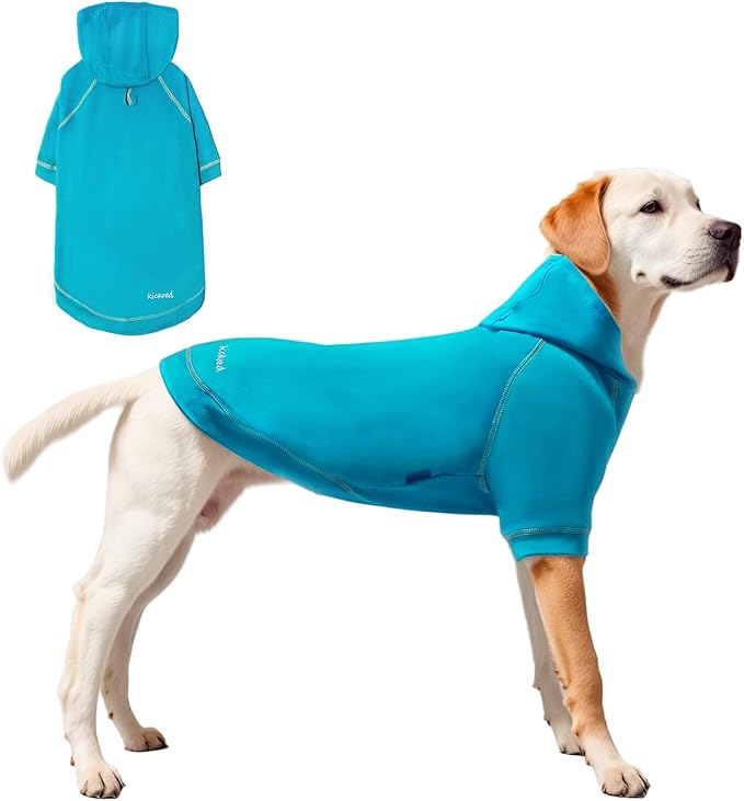 Basic Dog Hoodie Sweatshirts, Pet Clothes Hoodies Sweater with Hat and Leash Hole, Soft Cotton Outfit Coat for Small Medium Large Dogs, Royal Blue (Medium)