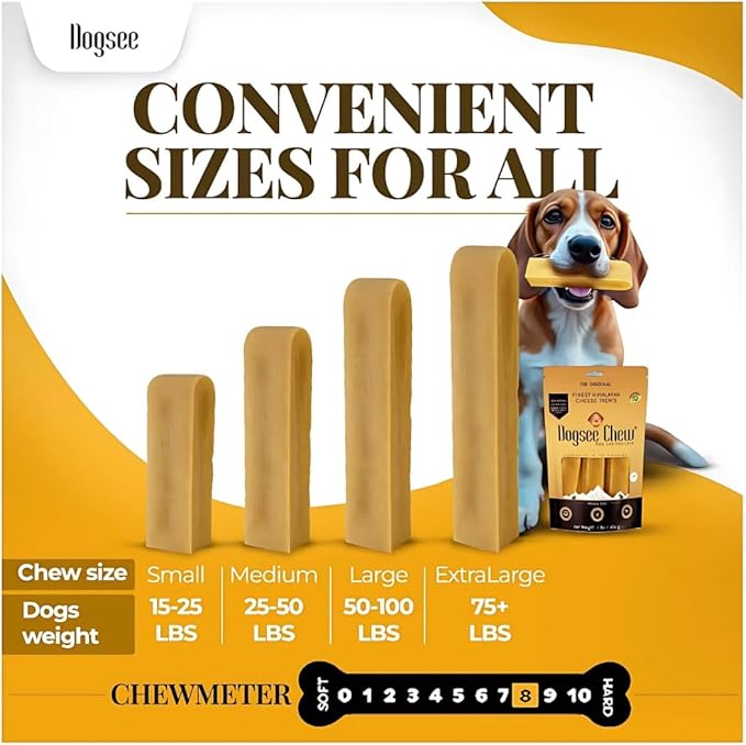 Dogsee Original Himalayan Yak Cheese Dog Chews XL - 6 Chews | Dog Treats Rawhide Free | Fight Plaque & Tartar | All Natural Long Lasting | Odourless and Great for Cleaning Teeth