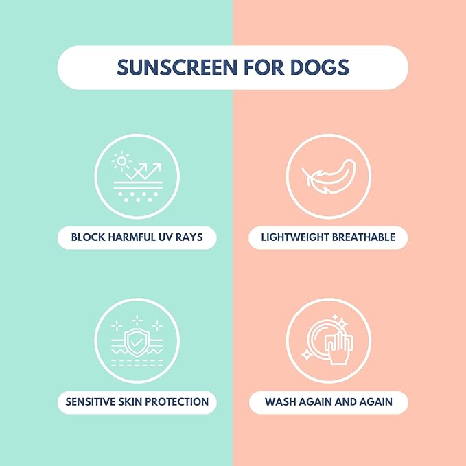Spark Paws Sunblock Dog T-Shirt, SPF30 Protection, Lightweight Breathable Quick Dry for Dogs with Sensitive Skin - Peach & Mint (Set of 2) - 5XL