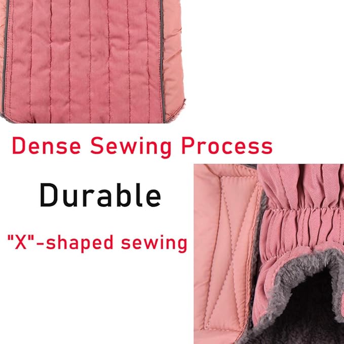Fleece Dog Hoodie for Large Dogs Super Warm Doggie Jacket for Cold Winter Dog Coats,Pink XXL