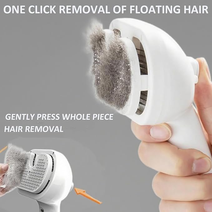 Fresh Fur Shower Brush, 3-in-1 Self-Cleaning Steamy Pet Brush for Dogs & Cats – Grooming Tool for Long & Short Hair, Removes Loose Hair and Reduces Shedding (Pink)