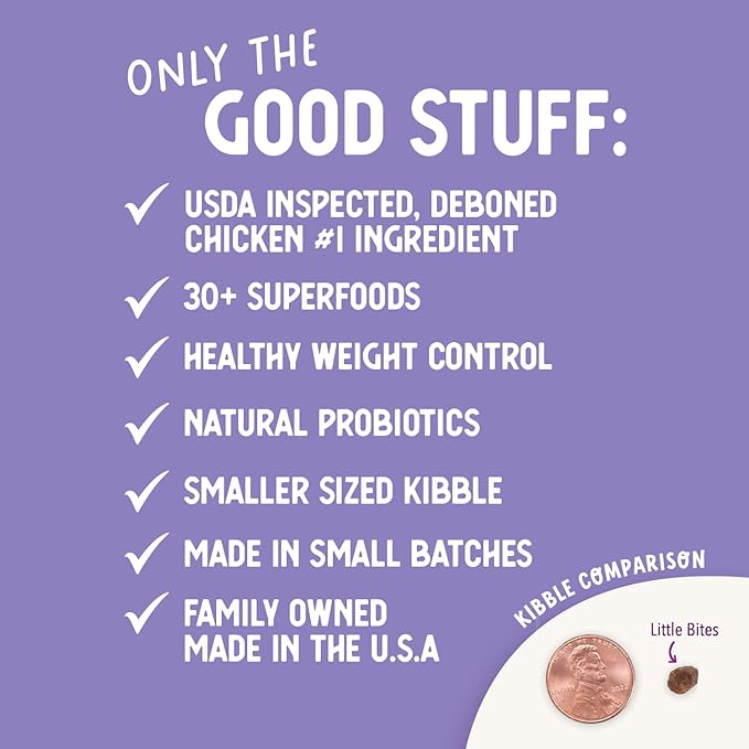 Health Extension Little Bites LITE Dry Dog Food, Chicken & Brown Rice for Toy and Small Breeds, Supports Healthy Weight, Digestion, Coat & Joint Health with Probiotics & Superfoods, 4 lb Bag