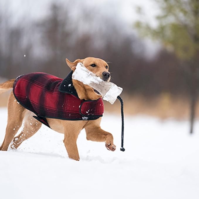 Stormy Kromer Fleece Dog Jacket, Red/Black Plaid, Small