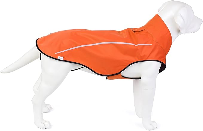 Mile High Life Dog Raincoat, Adjustable Waterproof Reflective Rain Jacket for Small Medium Large Dogs, Lightweight Breathable Pet Rain Coat with Leash Hole(Orange,S Chest 22-25")