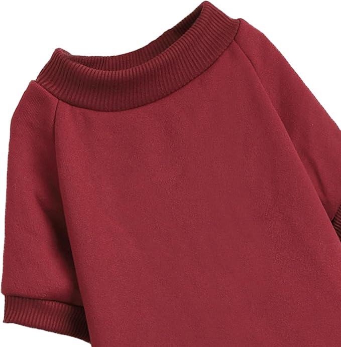 Puppy Sweater for Small Dogs Clothes Warm Winter Cat Clothe Pet Sweatshirt Knitwear Doggie Kitten Clothing, Wine, Medium