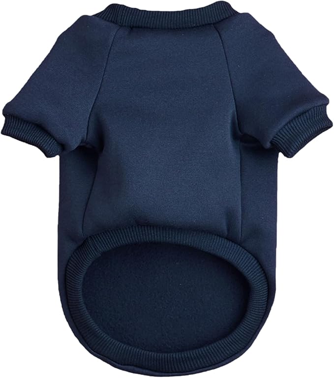 Puppy Sweater for Small Dogs Clothes Warm Winter Cat Clothe Pet Sweatshirt Knitwear Doggie Kitten Clothing (Small, Navy)