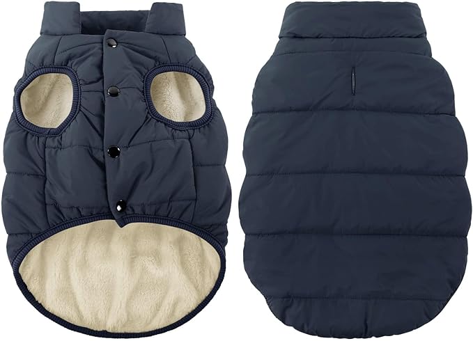 ASENKU Dog Winter Coat - Waterproof Windproof Dog Jacket, Warm Snowproof Doggie Puffer Vest for Cold Weather, Lightweight Snow Coats for Small Medium Large Dogs (XL, Blue)