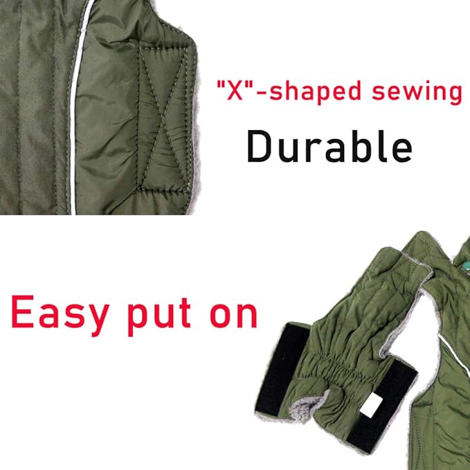 Fleece Dog Hoodie for Medium Dogs Super Warm Doggie Jacket for Cold Winter Dog Coats,Green L