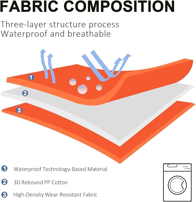 BDEUS 51x35In Extra Large Size Outdoor Dog Bed, Waterproof & Portable Camping Travel Pet Mat, Easy to Clean, Washable Odor Resistant Pet Cooling Pad (Orange)