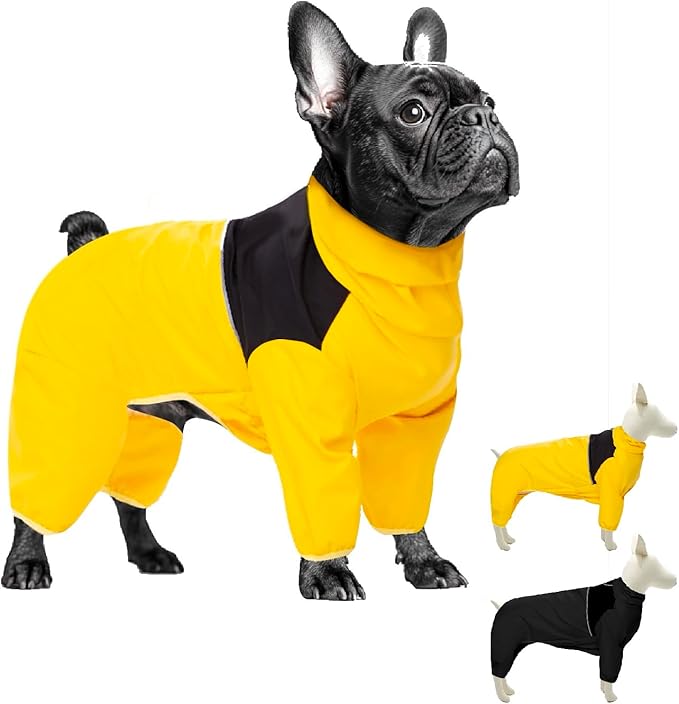 Dog Raincoat,Waterproof Windproof Rain Jacket,All-Weather Jacket,for Small Medium Large Extra Large Dogs (Yellow, Small)