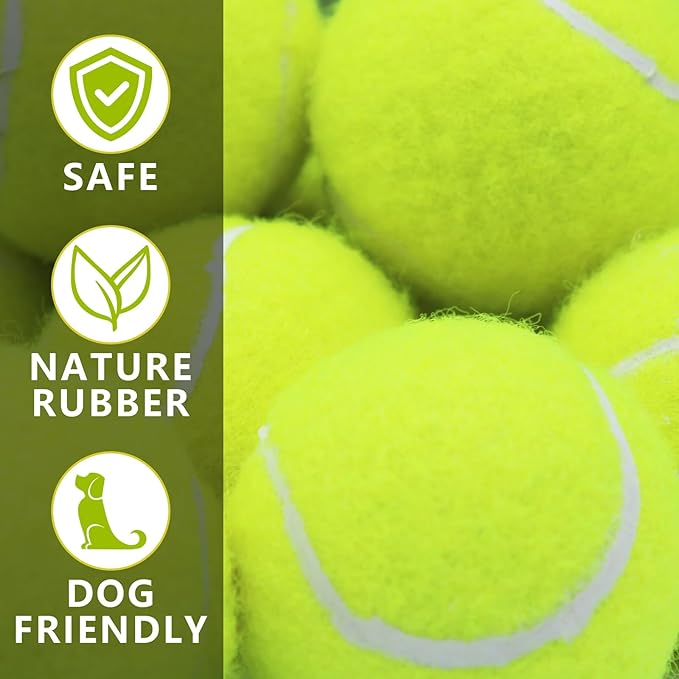 Magicorange Dog Tennis Balls,90 Pack 2.5 inch Floatable Squeaky Tennis Balls for Fetch Exercise, Natural Rubber Squeaky Dog Ball Training Safe (Multicolor, 2.5inch)