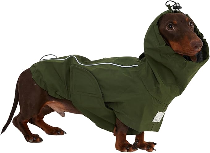 Waterproof Dog Raincoat, Hooded Raincoat for Dachshund Whippet Small Medium Large Dogs, Adjustable Dog Rain Coat Jacket (04(Chest 20''-23'', Back 16.5-18.5''))